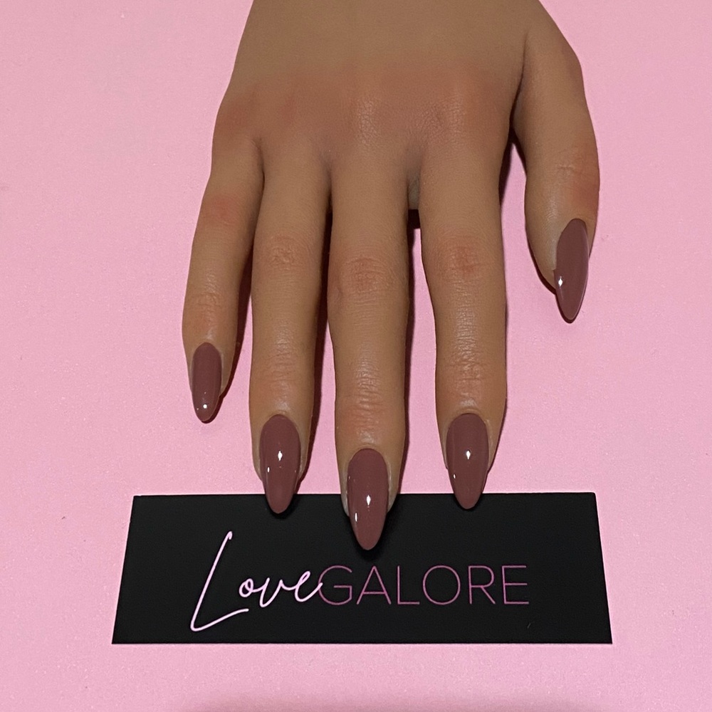 Hand Crafted Nude Medium Chocolate Brown Press On Nails-Love Galore